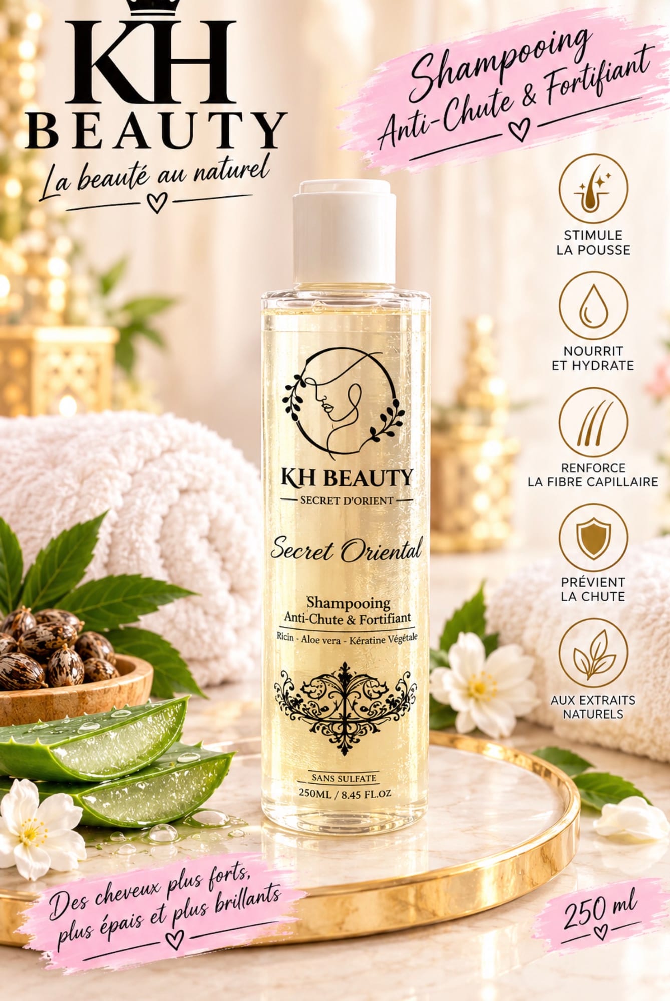 Shampoing sans sulfate hydratant et anti chute